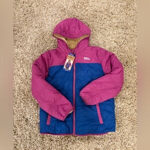 Eddie Bauer Kids Reversible Pink Blue and Teddy Bear Jacket